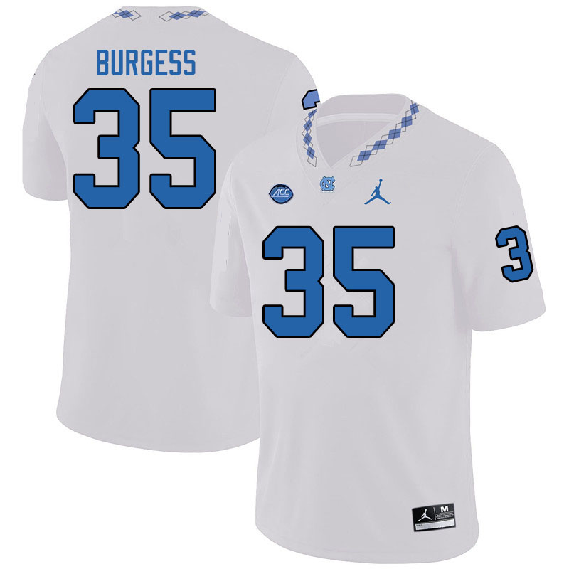 Jordan Brand Men #35 Carson Burgess North Carolina Tar Heels College Football Jerseys Sale-White